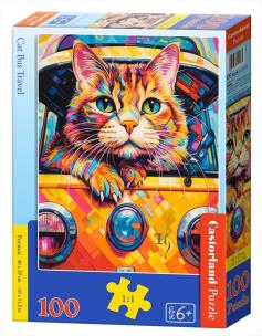 Puzzle 100 Cat Bus Travel CASTOR. Wydawca: Castorland. Multiszop.pl Opakowanie Puzzle 100 Cat Bus Travel CASTOR