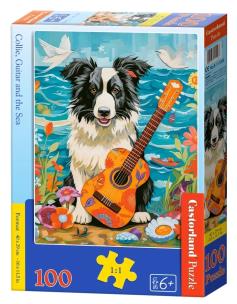 Puzzle 100 Collie, Guitar and the Sea CASTOR. Wydawca: Castorland. Multiszop.pl Opakowanie Puzzle 100 Collie, Guitar and the Sea CASTOR