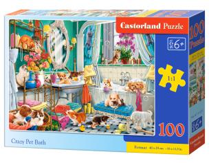 Puzzle 100 Crazy Pet Bath CASTOR. Wydawca: Castorland. Multiszop.pl Opakowanie Puzzle 100 Crazy Pet Bath CASTOR