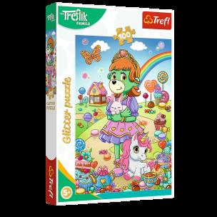 Opakowanie Puzzle 100 Glitter Brokatowa Trefliki TREFL