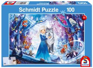 Puzzle 100 Księżniczka w zimowym lesie G3. Wydawca: Schmidt. Multiszop.pl Opakowanie Puzzle 100 Księżniczka w zimowym lesie G3