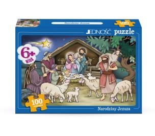 Puzzle 100 Narodziny Jezusa. Wydawca: Jedność. Multiszop.pl Opakowanie Puzzle 100 Narodziny Jezusa