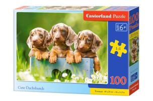 Puzzle 100 Słodkie jamniki CASTOR. Wydawca: Castorland. Multiszop.pl Opakowanie Puzzle 100 Słodkie jamniki CASTOR