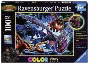 Puzzle 100 świecące - Smoki. Wydawca: Ravensburger. Multiszop.pl Opakowanie Puzzle 100 świecące - Smoki