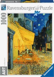 Puzzle 1000 Art Taras kawiarni w nocy. Wydawca: Ravensburger. Multiszop.pl Opakowanie Puzzle 1000 Art Taras kawiarni w nocy
