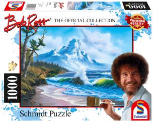 Puzzle 1000 Bob Ross, Góra nad morzem. Wydawca: G3. Multiszop.pl Opakowanie Puzzle 1000 Bob Ross, Góra nad morzem