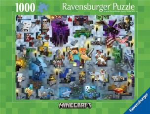 Puzzle 1000 Challenge. Minecraft. Wydawca: Ravensburger. Multiszop.pl Opakowanie Puzzle 1000 Challenge. Minecraft