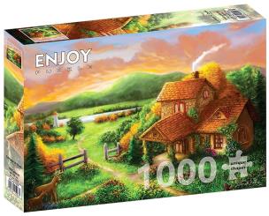 Puzzle 1000 Chatka o zmierzchu. Wydawca: G3. Multiszop.pl Opakowanie Puzzle 1000 Chatka o zmierzchu