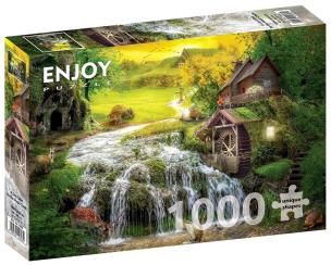 Opakowanie Puzzle 1000 Chatka z młynem wodnym