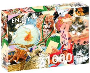 Puzzle 1000 Ciekawskie koty. Wydawca: G3. Multiszop.pl Opakowanie Puzzle 1000 Ciekawskie koty