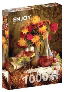 Puzzle 1000 Dalie i wino. Wydawca: G3. Multiszop.pl Opakowanie Puzzle 1000 Dalie i wino