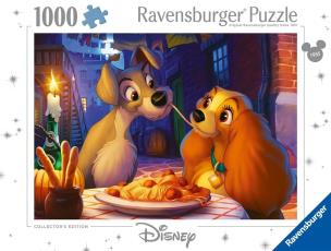 Puzzle 1000 Disney Classics Zakochany kundel. Wydawca: Ravensburger. Multiszop.pl Opakowanie Puzzle 1000 Disney Classics Zakochany kundel