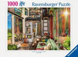 Puzzle 1000 Domek w lesie. Wydawca: Ravensburger. Multiszop.pl Opakowanie Puzzle 1000 Domek w lesie