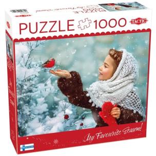 Puzzle 1000 Girl in red Mittens. Wydawca: Tactic. Multiszop.pl Opakowanie Puzzle 1000 Girl in red Mittens