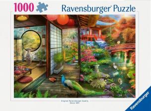 Puzzle 1000 Japońska herbaciarnia. Wydawca: Ravensburger. Multiszop.pl Opakowanie Puzzle 1000 Japońska herbaciarnia