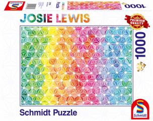 Puzzle 1000 Josie Lewis, Kolorowe trójkąty. Wydawca: G3. Multiszop.pl Opakowanie Puzzle 1000 Josie Lewis, Kolorowe trójkąty