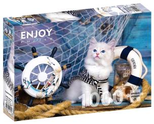 Puzzle 1000 Kapitan kotek. Wydawca: G3. Multiszop.pl Opakowanie Puzzle 1000 Kapitan kotek