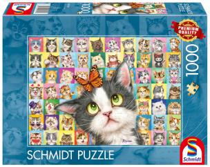 Puzzle 1000 Kocia mimika. Wydawca: Schmidt. Multiszop.pl Opakowanie Puzzle 1000 Kocia mimika