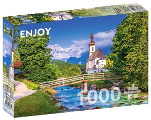 Puzzle 1000 Kościół w Ramsau/Niemcy. Wydawca: G3. Multiszop.pl Opakowanie Puzzle 1000 Kościół w Ramsau/Niemcy