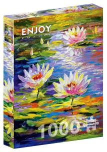 Puzzle 1000 Lilie wodne w stawie. Wydawca: G3. Multiszop.pl Opakowanie Puzzle 1000 Lilie wodne w stawie