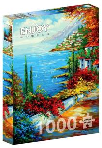 Puzzle 1000 Miasteczko nad morzem. Wydawca: G3. Multiszop.pl Opakowanie Puzzle 1000 Miasteczko nad morzem