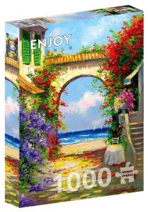 Puzzle 1000 Nad brzegiem morza. Wydawca: G3. Multiszop.pl Opakowanie Puzzle 1000 Nad brzegiem morza