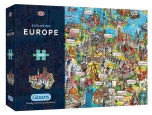 Puzzle 1000 Odkrywanie Europy. Wydawca: G3. Multiszop.pl Opakowanie Puzzle 1000 Odkrywanie Europy