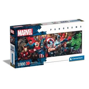 Puzzle 1000 Panorama Marvel. Wydawca: Clementoni. Multiszop.pl Opakowanie Puzzle 1000 Panorama Marvel