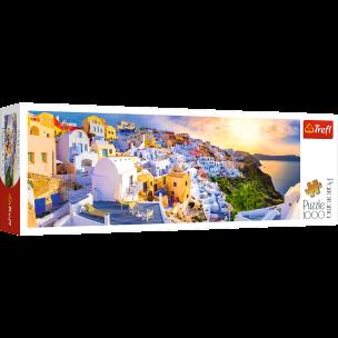 Puzzle 1000 Panorama Zachód słońca na Santorini. Wydawca: Trefl. Multiszop.pl Opakowanie Puzzle 1000 Panorama Zachód słońca na Santorini