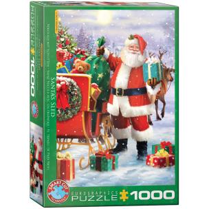 Opakowanie Puzzle 1000 Santa with Sled by Simon Tread 6000-5639