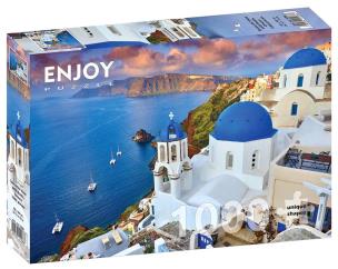 Puzzle 1000 Santorini/Grecja. Wydawca: G3. Multiszop.pl Opakowanie Puzzle 1000 Santorini/Grecja
