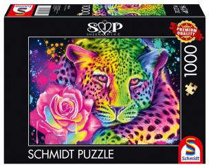 Puzzle 1000 Sheena Pike Kolorowy lampart. Wydawca: Schmidt. Multiszop.pl Opakowanie Puzzle 1000 Sheena Pike Kolorowy lampart