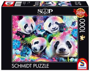 Puzzle 1000 Sheena Pike Pandy i kwiaty. Wydawca: Schmidt. Multiszop.pl Opakowanie Puzzle 1000 Sheena Pike Pandy i kwiaty