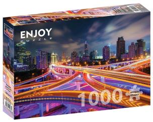 Puzzle 1000 Szanghaj nocą/Chiny. Wydawca: G3. Multiszop.pl Opakowanie Puzzle 1000 Szanghaj nocą/Chiny