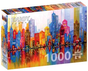 Puzzle 1000 Tęczowe miasto. Wydawca: G3. Multiszop.pl Opakowanie Puzzle 1000 Tęczowe miasto