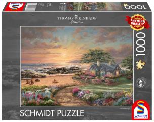 Puzzle 1000 Thomas Kinkade, Dom nad morzem. Wydawca: G3. Multiszop.pl Opakowanie Puzzle 1000 Thomas Kinkade, Dom nad morzem