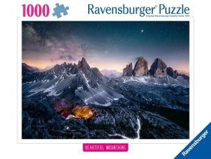 Puzzle 1000 Tre Cime, Dolomity. Wydawca: Ravensburger. Multiszop.pl Opakowanie Puzzle 1000 Tre Cime, Dolomity