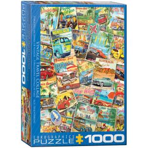 Opakowanie Puzzle 1000 Vintage Travel Collage 6000-5628