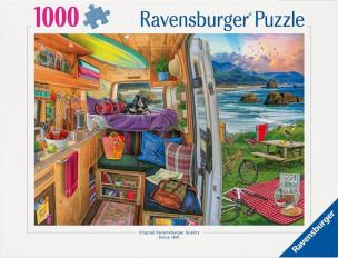 Puzzle 1000 Widok z kampera. Wydawca: Ravensburger. Multiszop.pl Opakowanie Puzzle 1000 Widok z kampera