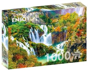 Puzzle 1000 Wodospady Plitwickie/Chorwacja. Wydawca: G3. Multiszop.pl Opakowanie Puzzle 1000 Wodospady Plitwickie/Chorwacja