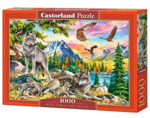 Puzzle 1000 Wolf Family and Eagles CASTOR. Wydawca: Castorland. Multiszop.pl Opakowanie Puzzle 1000 Wolf Family and Eagles CASTOR