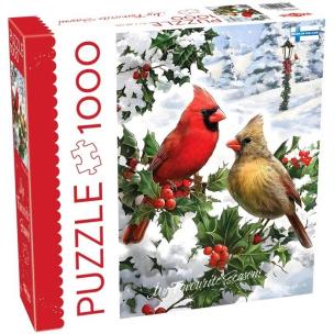 Puzzle 1000 XMAS Birds on Branch. Wydawca: Tactic. Multiszop.pl Opakowanie Puzzle 1000 XMAS Birds on Branch
