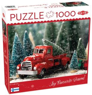 Puzzle 1000 XMAS Christmas Tree Truck. Wydawca: Tactic. Multiszop.pl Opakowanie Puzzle 1000 XMAS Christmas Tree Truck