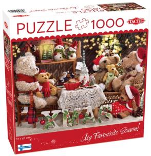 Puzzle 1000 XMAS Teddy Bear Family. Wydawca: Tactic. Multiszop.pl Opakowanie Puzzle 1000 XMAS Teddy Bear Family