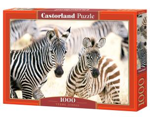 Puzzle 1000 Young Zebras CASTOR. Wydawca: Castorland. Multiszop.pl Opakowanie Puzzle 1000 Young Zebras CASTOR