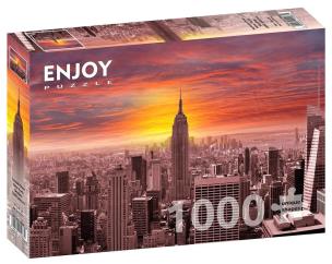 Puzzle 1000 Zachód słońca/Nowy Jork/USA. Wydawca: G3. Multiszop.pl Opakowanie Puzzle 1000 Zachód słońca/Nowy Jork/USA