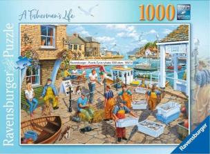 Puzzle 1000 Życie rybaka. Wydawca: Ravensburger. Multiszop.pl Opakowanie Puzzle 1000 Życie rybaka