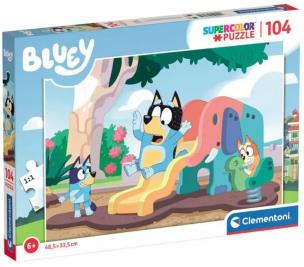 Puzzle 104 Super Kolor Bluey. Wydawca: Clementoni. Multiszop.pl Opakowanie Puzzle 104 Super Kolor Bluey