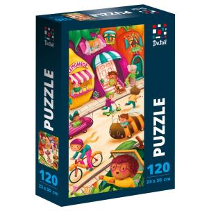 Puzzle 120 De.tail. Miasto owoców. Wydawca: Roter Kafer. Multiszop.pl Opakowanie Puzzle 120 De.tail. Miasto owoców
