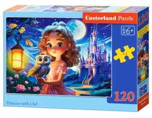 Puzzle 120 Princess with Owl CASTOR. Wydawca: Castorland. Multiszop.pl Opakowanie Puzzle 120 Princess with Owl CASTOR